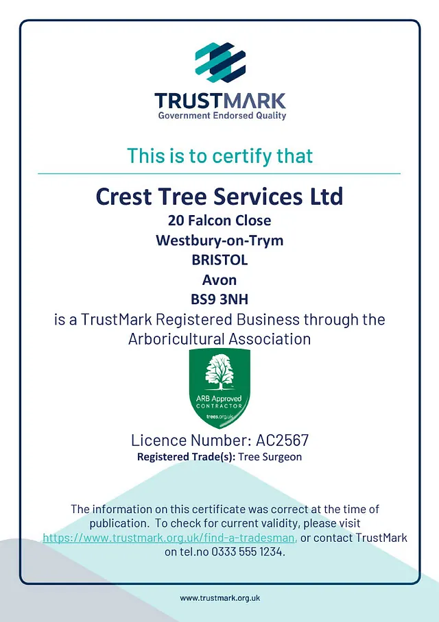 Crest Tree Services Ltd - Trustmark Registration Certificate